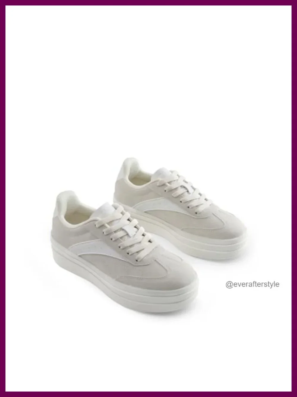 Women's Platform Sneakers Lace-Up Casual Fashion Sneaker Faux Leather Suede
